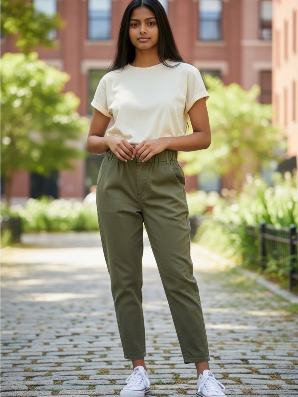 Lavender J Sm Women's Casual Olive Green Leggings